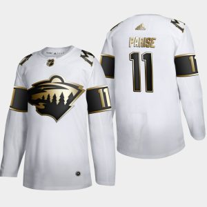 Herren Minnesota Wild Eishockey Trikot Zach Parise #11 Golden Edition Weiß Authentic